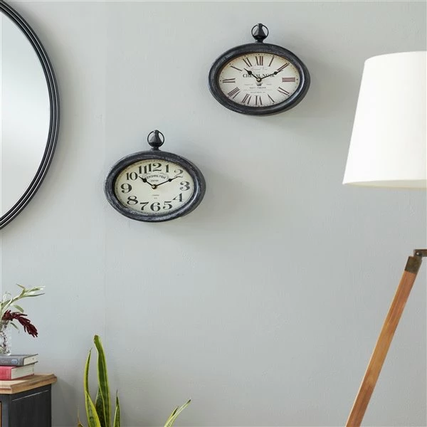 Brand new ⭐ GRAYSON LANE Set of 2 12 In. x 11 In. Vintage Wall Clock Cream Metal 😉 2 Brand new ⭐ GRAYSON LANE Set of 2 12 In. x 11 In. Vintage Wall Clock Cream Metal 😉 - Image 2