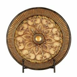 Discount 🧨 GRAYSON LANE 1 In. x 16 In. Traditional Decorative Plate Stand Gold Polys 😀