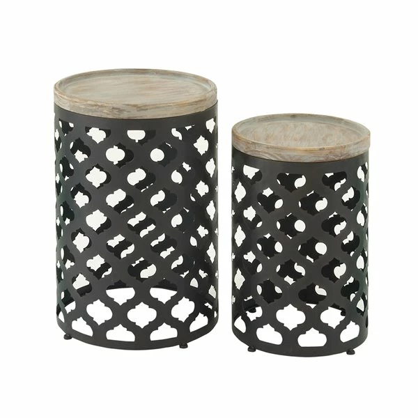 Best Pirce 😉 GRAYSON LANE Set of 2 22 In., 25 In. Farmhouse Accent Table Black Metal ❤️ 1 Best Pirce 😉 GRAYSON LANE Set of 2 22 In., 25 In. Farmhouse Accent Table Black Metal ❤️