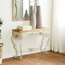 Cheap 🎁 Grayson Lane 32 In. x 42 In. Farmhouse Console Table White M 🧨 -GRAYSON LANE Sales 2022 330857669 AlternateImage1 l
