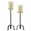 Coupon 🤩 GRAYSON LANE Set of 2 23 In., 26 In. Black Traditional Hurricane Lamp Alu ✨