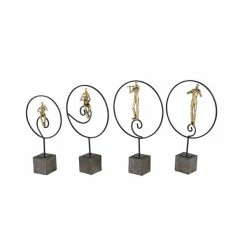 New ✨ GRAYSON LANE Set of 4 21, 21, 20, 17 In. Gold Modern People Sculpture Res 😀