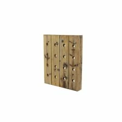 New 🧨 GRAYSON LANE 25 In. x 21 In. Rustic Wine Holder Rack Brown Wood ⭐ -GRAYSON LANE Sales 2022 330857701 AlternateImage4 l