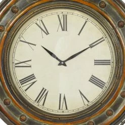 Best deal ✨ GRAYSON LANE 36 In. x 36 In. Rustic Wall Clock Brown Metal 🤩 -GRAYSON LANE Sales 2022 330857705 AlternateImage3 l