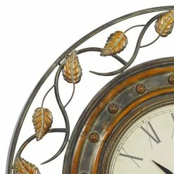 Best deal ✨ GRAYSON LANE 36 In. x 36 In. Rustic Wall Clock Brown Metal 🤩 -GRAYSON LANE Sales 2022 330857705 AlternateImage4 l