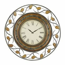 Best deal ✨ GRAYSON LANE 36 In. x 36 In. Rustic Wall Clock Brown Metal 🤩