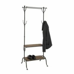 Brand new 👏 GRAYSON LANE 72 In. x 38 In. Industrial 🧥 Coat Rack Black Metal and Wood 💯 -GRAYSON LANE Sales 2022 330857707 AlternateImage5 l
