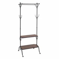 Brand new π GRAYSON LANE 72 In. x 38 In. Industrial π§₯ Coat Rack Black Metal and Wood π―