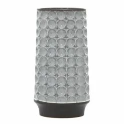 New 🎁 GRAYSON LANE 18 In. x 9 In. Vintage Vase Silver Stoneware 🎁