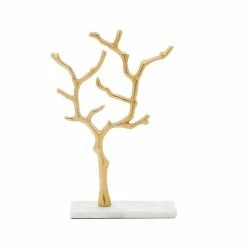 Budget 🔔 GRAYSON LANE 13 In. x 9 In. Modern Jewelry Stand Gold Marble and Aluminum ✨ -GRAYSON LANE Sales 2022 330857720 AlternateImage3 l