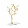 Budget 🔔 GRAYSON LANE 13 In. x 9 In. Modern Jewelry Stand Gold Marble and Aluminum ✨