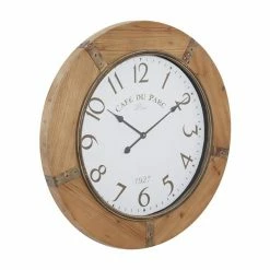 Top 10 🛒 GRAYSON LANE 32 In. x 32 In. Rustic Wall Clock Brown Wood 😀 -GRAYSON LANE Sales 2022 330857722 AlternateImage5 l