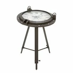 Best Sale 😍 GRAYSON LANE 24 In. x 19 In. Industrial Clock Black Metal ✔️
