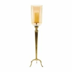 Promo π― GRAYSON LANE 38 In. x 9 In. Traditional Candlestick Holders Gold Aluminum π―