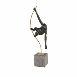Best Sale 🎁 GRAYSON LANE 23 In. x 7 In. Modern Sculpture Black Resin Monkey 🔔
