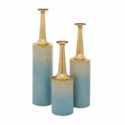Flash Sale ❤️ GRAYSON LANE Set of 3 27 In., 24 In., 20 In. Coastal Style Vase Blue Meta ✔️ -GRAYSON LANE Sales 2022 330857738 AlternateImage4 l