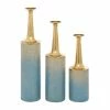 Flash Sale ❤️ GRAYSON LANE Set of 3 27 In., 24 In., 20 In. Coastal Style Vase Blue Meta ✔️