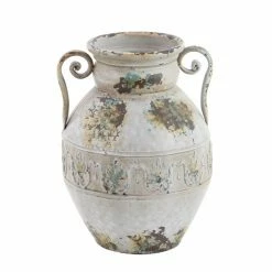 Deals ⌛ GRAYSON LANE 15 In. x 12 In. Vintage Vase White Metal ⌛ -GRAYSON LANE Sales 2022 330857741 AlternateImage4 l