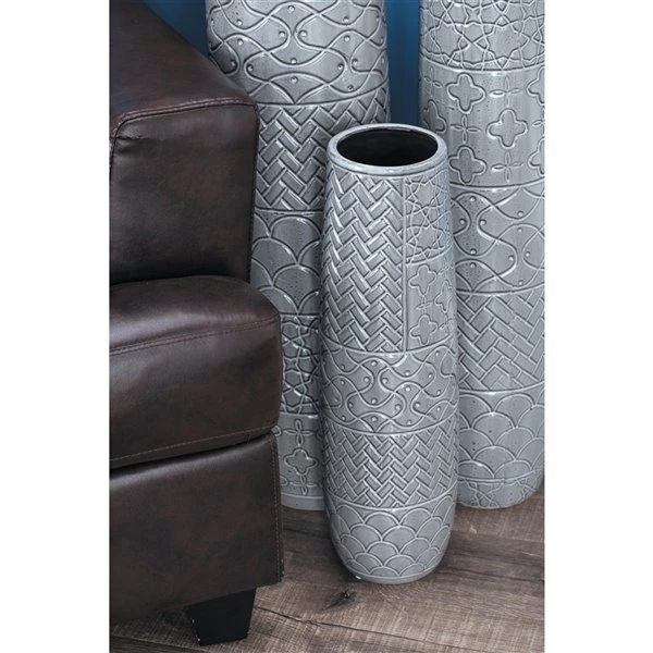 Deals 👍 GRAYSON LANE 22 In. x 7 In. Eclectic Vase Grey Stoneware 🌟 2 Deals 👍 GRAYSON LANE 22 In. x 7 In. Eclectic Vase Grey Stoneware 🌟 - Image 2