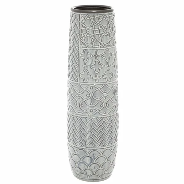 Deals 👍 GRAYSON LANE 22 In. x 7 In. Eclectic Vase Grey Stoneware 🌟 4 Deals 👍 GRAYSON LANE 22 In. x 7 In. Eclectic Vase Grey Stoneware 🌟 - Image 4