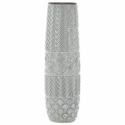 Deals 👍 GRAYSON LANE 22 In. x 7 In. Eclectic Vase Grey Stoneware 🌟