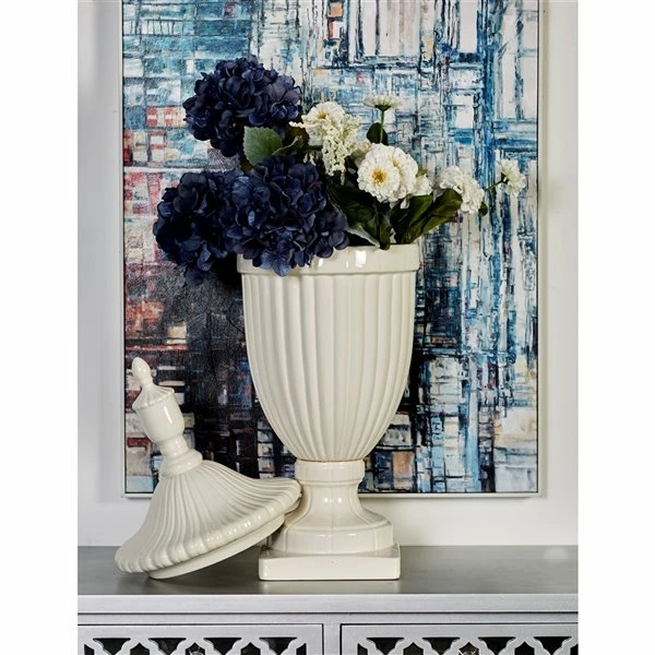 Wholesale 👍 GRAYSON LANE 32 In. x 12 In. Country Decorative Urn White Dolomite 🔔 2 Wholesale 👍 GRAYSON LANE 32 In. x 12 In. Country Decorative Urn White Dolomite 🔔 - Image 2