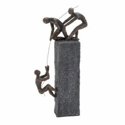 Promo 🔔 GRAYSON LANE 17 In. x 7 In. Sculpture Grey Polystone Rock Climber 🛒