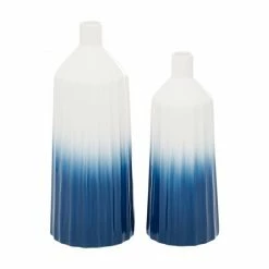 Best Sale π₯ GRAYSON LANE Set of 2 16 In., 14 In. Coastal Vase Blue Dolomite π