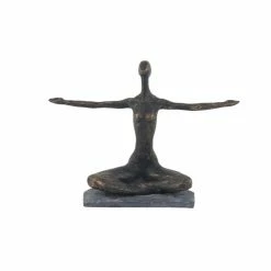 Flash Sale 🔥 GRAYSON LANE 11 In. x 14 In. Modern Sculpture Brass Polystone Yoga 🔔