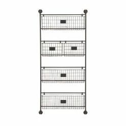 Cheapest 🧨 GRAYSON LANE 61 In. x 27 In. x 5 In. Industrial Magazine Rack Holder Blac ⭐