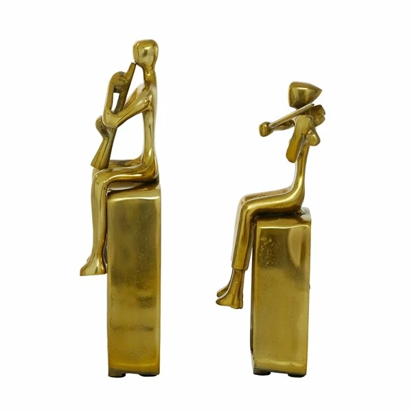 Deals ✨ GRAYSON LANE Set of 2 12.5 In., 14.5 In. Gold Modern Musician Sculpture A 💯 4 Deals ✨ GRAYSON LANE Set of 2 12.5 In., 14.5 In. Gold Modern Musician Sculpture A 💯 - Image 4