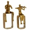 Deals ✨ GRAYSON LANE Set of 2 12.5 In., 14.5 In. Gold Modern Musician Sculpture A 💯