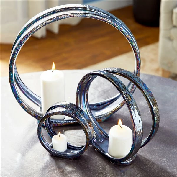 Discount 👏 GRAYSON LANE 13 In. x 14 In. Glam Candlestick Holders Silver Ceramic 🌟 2 Discount 👏 GRAYSON LANE 13 In. x 14 In. Glam Candlestick Holders Silver Ceramic 🌟 - Image 2