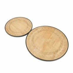 Brand new 🔥 GRAYSON LANE Set of 2 2 In. x 12 In. Modern Lazy Susan Trays Brown Rubber ❤️ -GRAYSON LANE Sales 2022 330857800 AlternateImage4 l