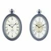 Buy ❤️ GRAYSON LANE Set of 2 15 In. x 8 In. Vintage Wall Clock Black Metal 😍