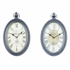 Buy ❤️ GRAYSON LANE Set of 2 15 In. x 8 In. Vintage Wall Clock Black Metal 😍