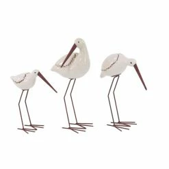 Top 10 🎁 GRAYSON LANE Set of 3 10 In., 12 In., 14 In. White Coastal Birds Sculptur ⌛