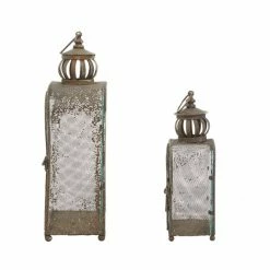 Best deal 🧨 GRAYSON LANE Set of 2 17 In., 12 In. Rustic Lantern Brown Metal 🎁 -GRAYSON LANE Sales 2022 330857808 AlternateImage5 l