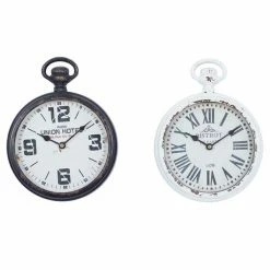Cheapest 👍 GRAYSON LANE Set of 2 8 In. x 11 In. Vintage Wall Clock Brown Metal 😀