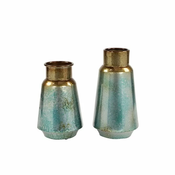 Hot Sale ๐ GRAYSON LANE Set of 2 15 In., 12 In. Rustic Vase Turquoise Metal ๐งจ 5 Hot Sale ๐ GRAYSON LANE Set of 2 15 In., 12 In. Rustic Vase Turquoise Metal ๐งจ - Image 5