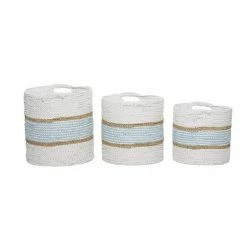 Outlet 🎁 GRAYSON LANE Set of 3 16 In., 14 In., 13 In. Coastal Storage Basket White ✔️ -GRAYSON LANE Sales 2022 330857817 AlternateImage5 l