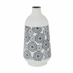 Best reviews of 😀 GRAYSON LANE 16 In. x 8 In. French Country Vase White Iron 👏