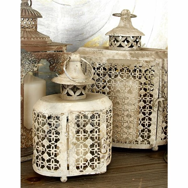 Budget ๐ GRAYSON LANE Set of 2 12 In., 9 In. Rustic Lantern Beige Metal ๐ 2 Budget ๐ GRAYSON LANE Set of 2 12 In., 9 In. Rustic Lantern Beige Metal ๐ - Image 2