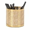 Budget 🧨 GRAYSON LANE 4 In. x 4 In. Glam Pencil Holder Gold Iron 🎁