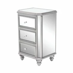 Budget ๐ฏ GRAYSON LANE 28 In. x 18 In. Glam Chest Grey Glass and Wood โญ