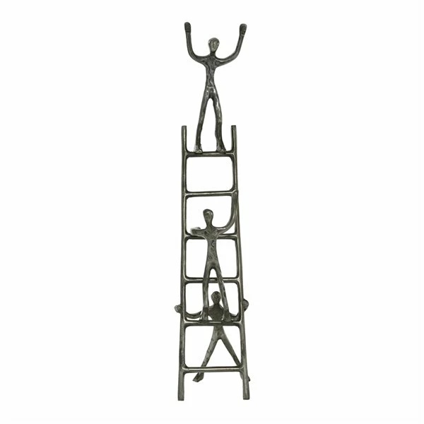 Best Sale 🎁 GRAYSON LANE 24 In. x 5 In. Contemporary Sculpture Grey Aluminum Ladder ⭐ 4 Best Sale 🎁 GRAYSON LANE 24 In. x 5 In. Contemporary Sculpture Grey Aluminum Ladder ⭐ - Image 4