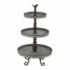 Buy 😉 GRAYSON LANE 28 In. x 16 In. Farmhouse 3 Tier Tray Stand Silver Iron ✔️