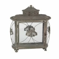Wholesale 💯 GRAYSON LANE 18 In. x 15 In. Rustic Candle Holder Lantern Brown Iron ⌛ -GRAYSON LANE Sales 2022 330857879 AlternateImage5 l