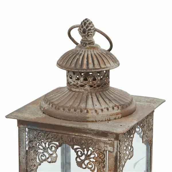 Best Sale 🤩 GRAYSON LANE 13 In. x 6 In. Vintage Candle Holder Lantern Grey Iron 😀 3 Best Sale 🤩 GRAYSON LANE 13 In. x 6 In. Vintage Candle Holder Lantern Grey Iron 😀 - Image 3