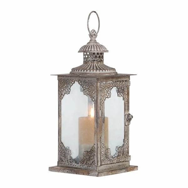 Best Sale 🤩 GRAYSON LANE 13 In. x 6 In. Vintage Candle Holder Lantern Grey Iron 😀 1 Best Sale 🤩 GRAYSON LANE 13 In. x 6 In. Vintage Candle Holder Lantern Grey Iron 😀